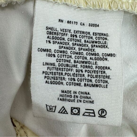 Pilcro by Anthropologie Hyphen Eyelet Chino Pants Ivory Size 31 Tall 12 - Picture 11 of 16